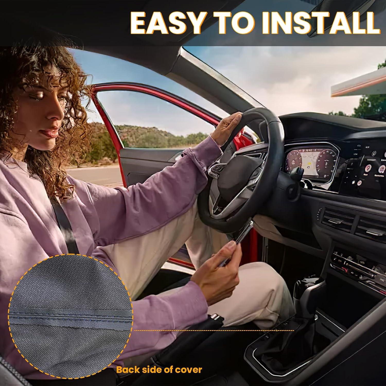 Cubierta de Cambio de Marchas Hbxdeco de Cuero PU Negra