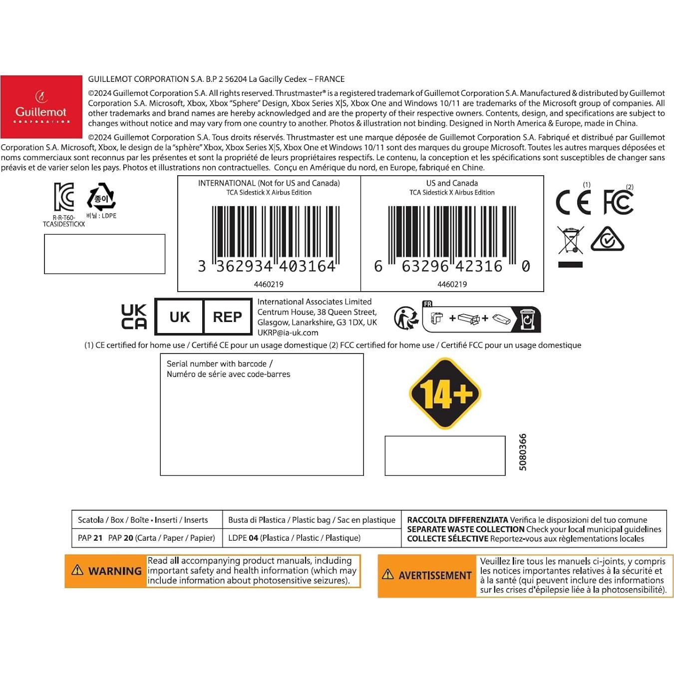 ThrustMaster TCA Sidestick X Airbus Edition, Ergonomic Replica of The Airbus Sidestick, Officially Licensed for Xbox Series X|S & Windows