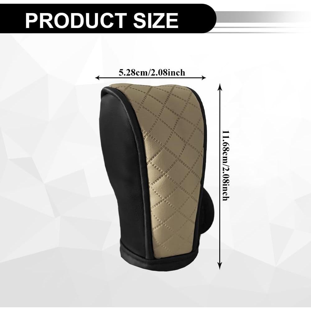 Cubierta de palanca de cambios de cuero PU QZTYTY - Negro/Beige