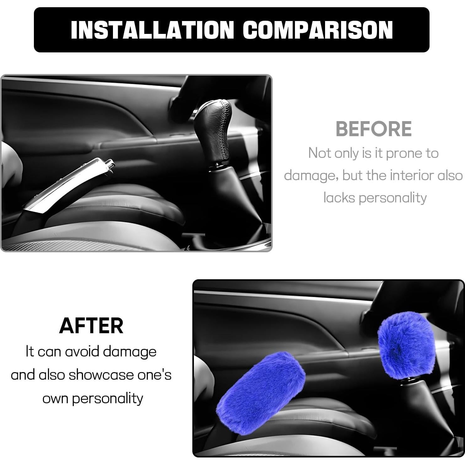 Funda de Palanca de Cambios y Freno de Mano Hovom Azul Real