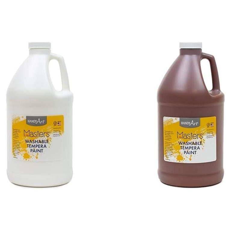 Pintura Tempera Lavable Handy Art 1,89L Blanco y Marrón
