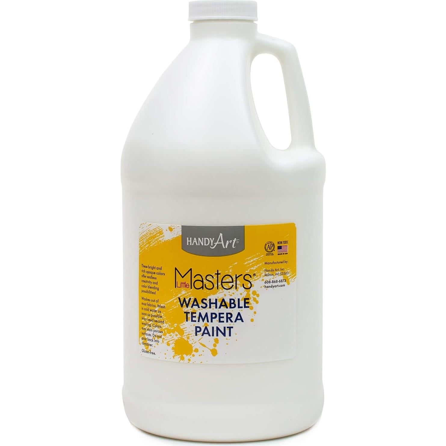 Pintura Tempera Lavable Handy Art 1,89L Blanco y Marrón