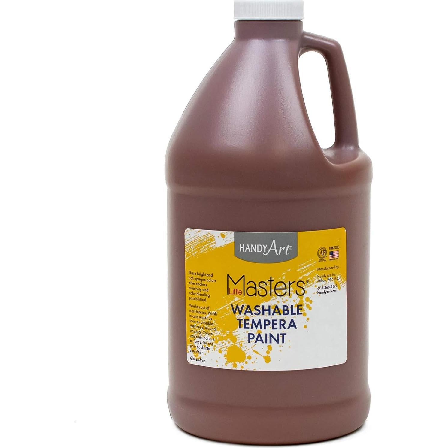 Pintura Tempera Lavable Handy Art 1,89L Blanco y Marrón