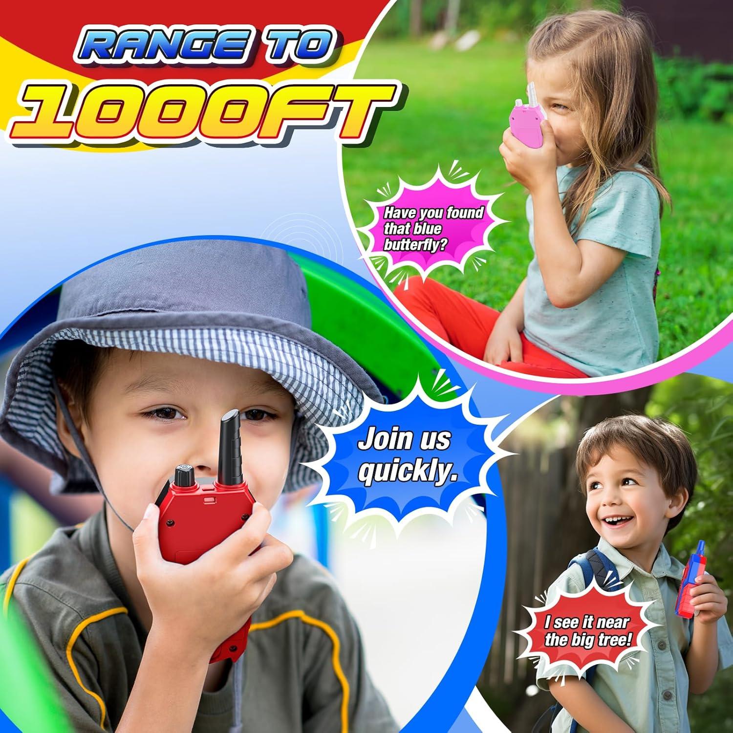 Walkie Talkies Evassal Paquete de 3 para Niños 3-8 Años