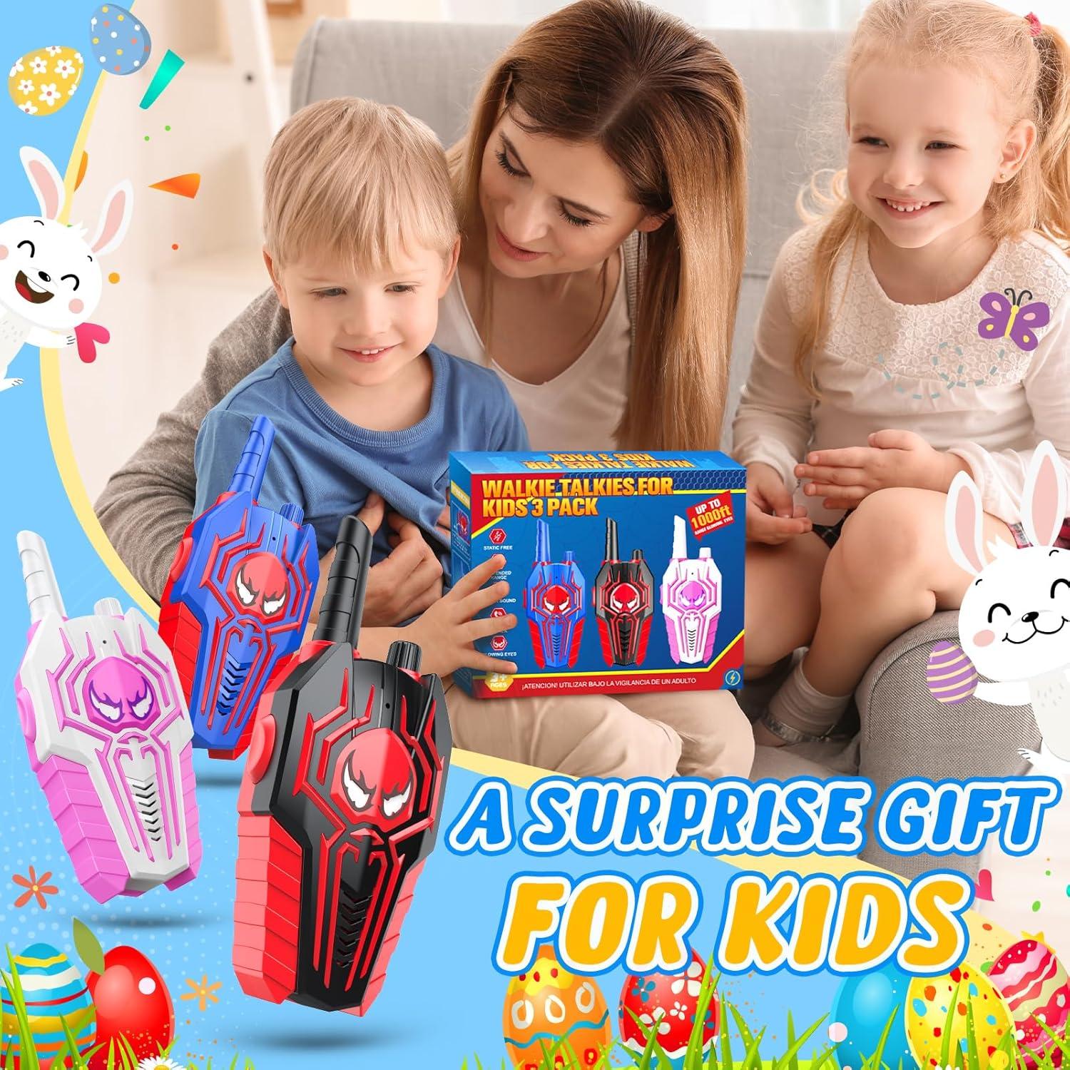 Walkie Talkies Evassal Paquete de 3 para Niños 3-8 Años