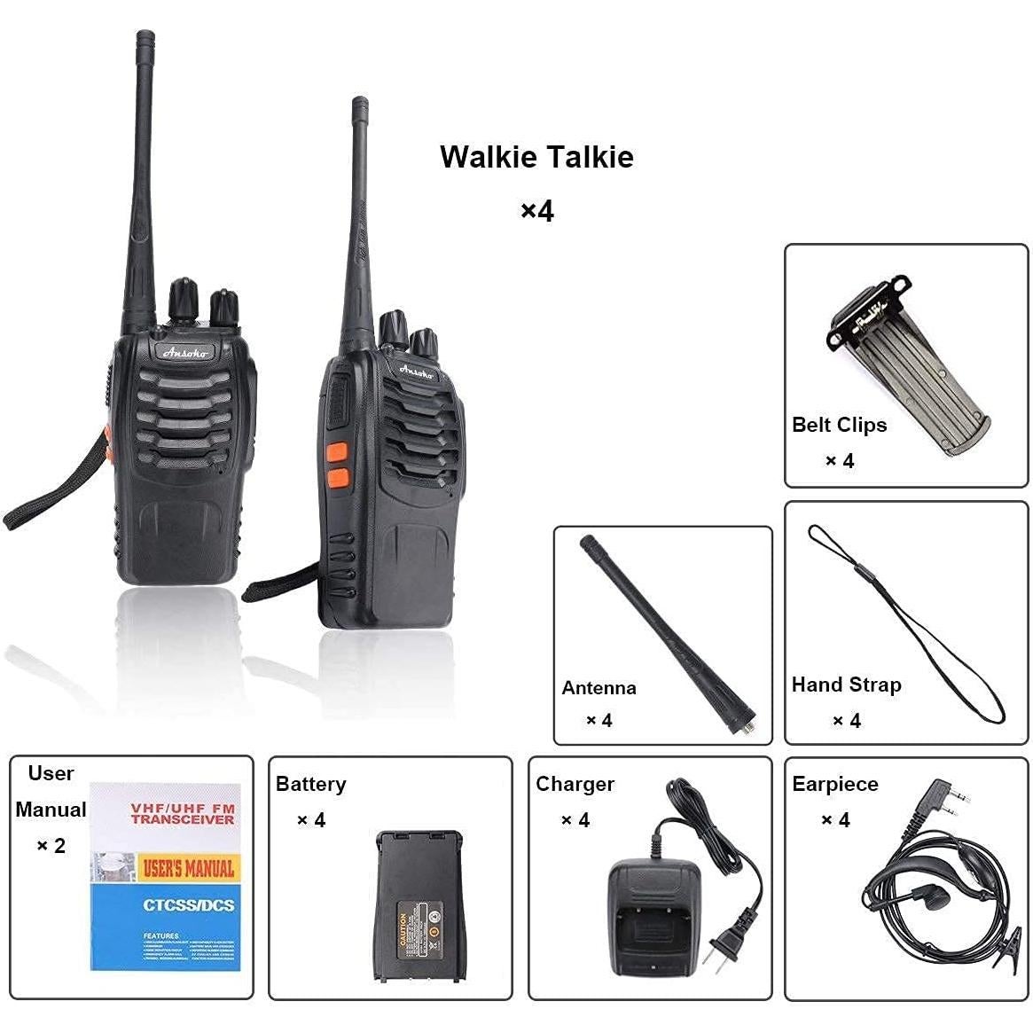 Walkie Talkies Recargables Qicheng ASK-888S 4 Unidades UHF