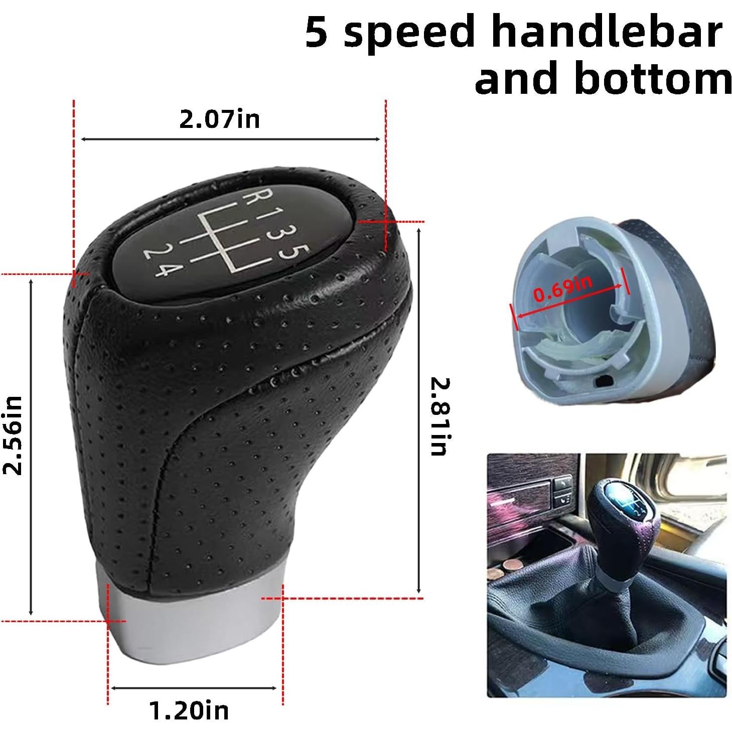 Pomo de Cambio VBT Cuero Perforado 5 Velocidades BMW