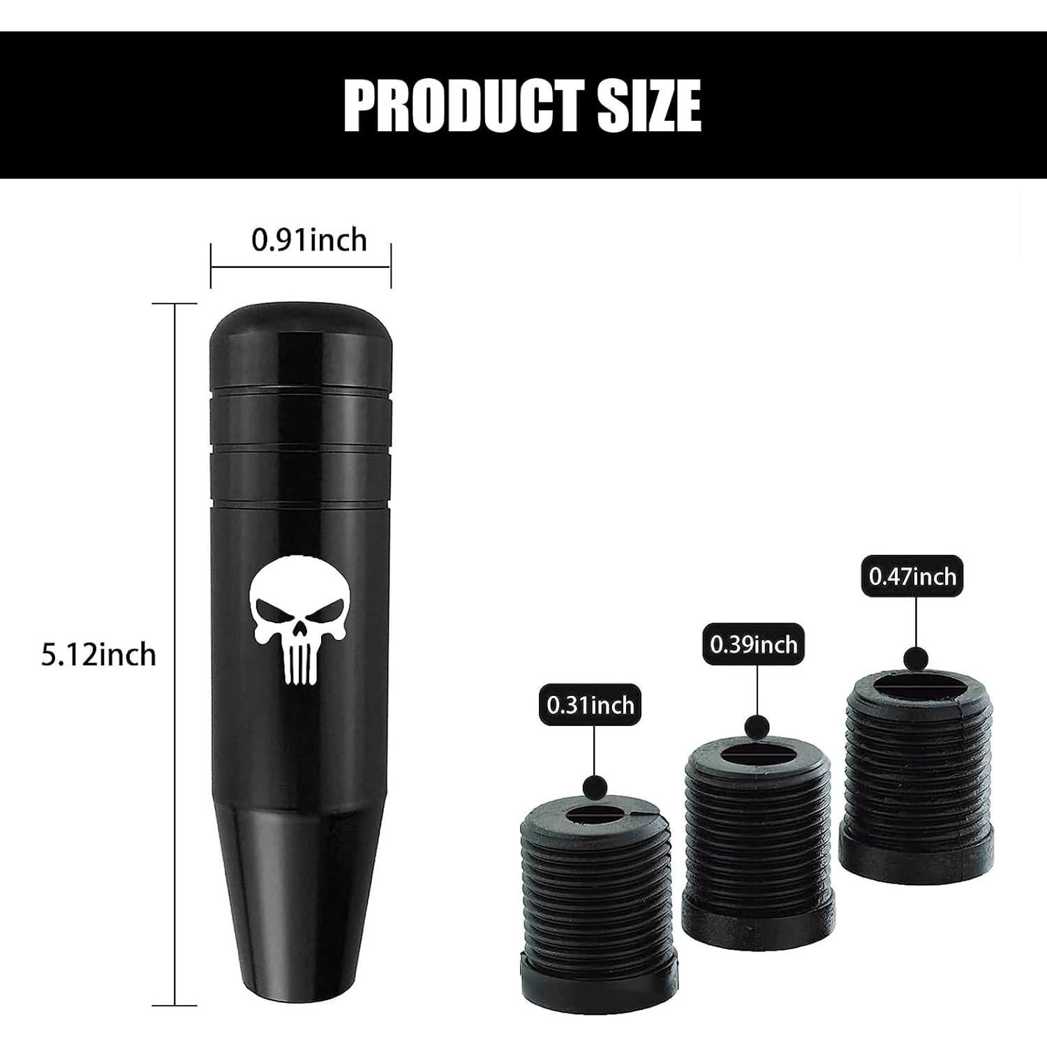 Perilla de Cambio GKmow Calavera Aluminio Negro 1 Pza