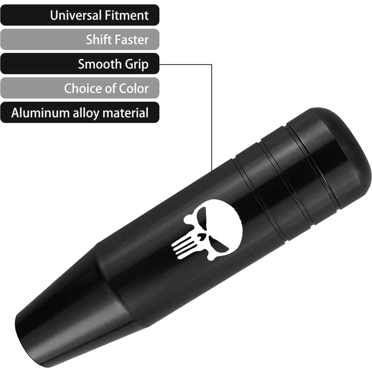 Perilla de Cambio GKmow Calavera Aluminio Negro 1 Pza