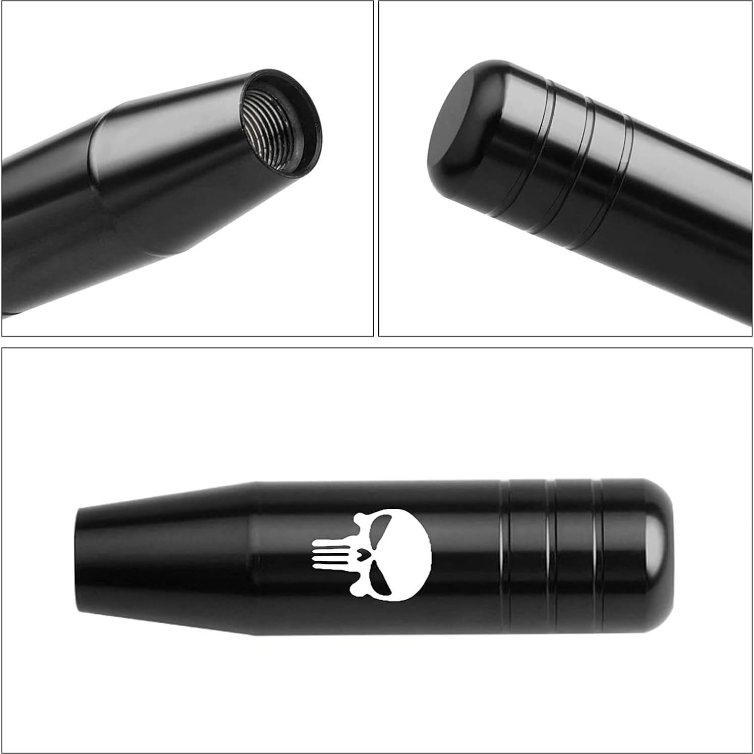 Perilla de Cambio GKmow Calavera Aluminio Negro 1 Pza