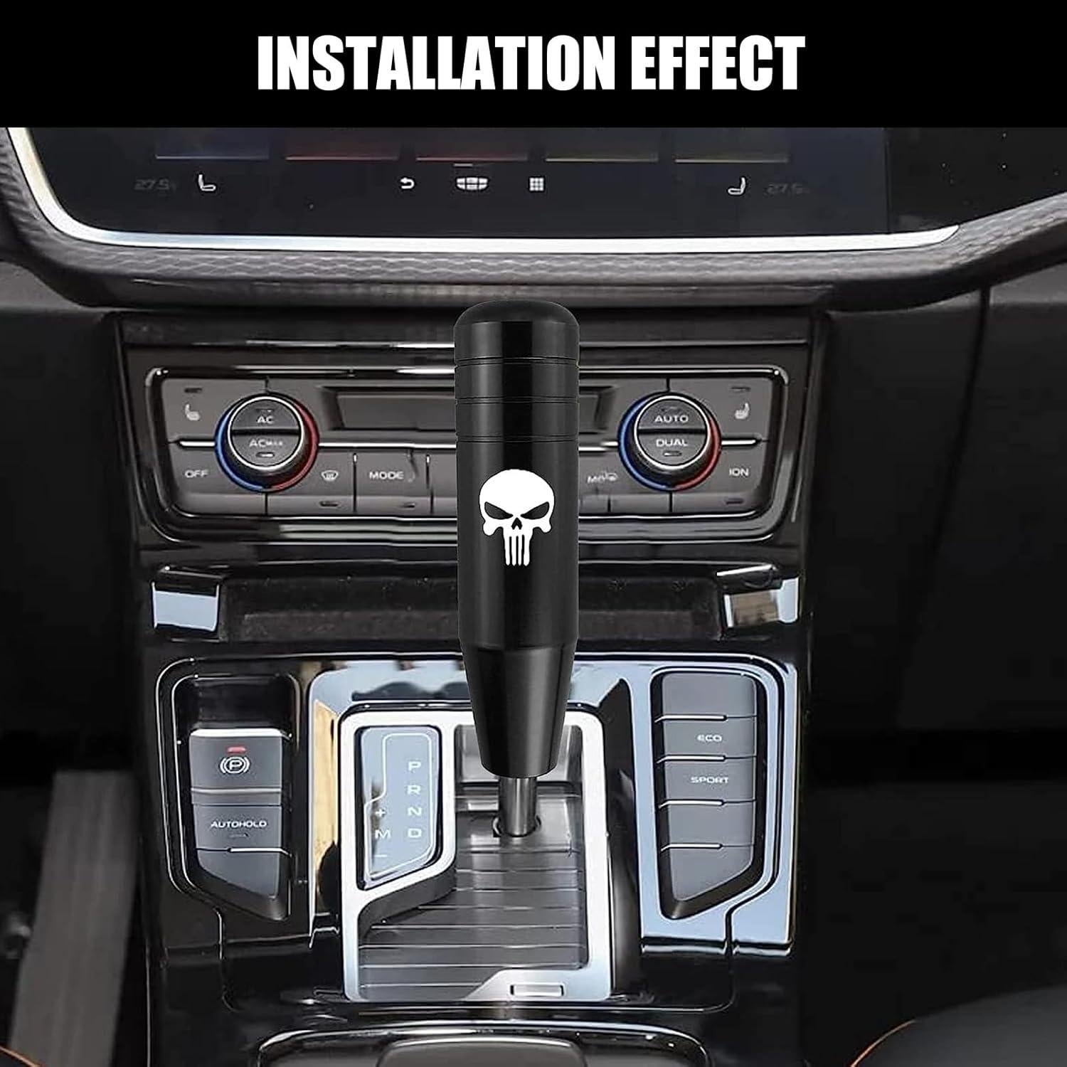 Perilla de Cambio GKmow Calavera Aluminio Negro 1 Pza