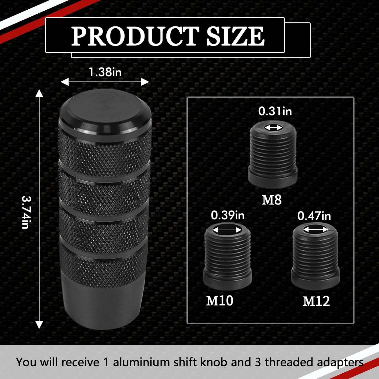 Perilla de Cambio de Auto Ongfuwu Aluminio Negro Universal