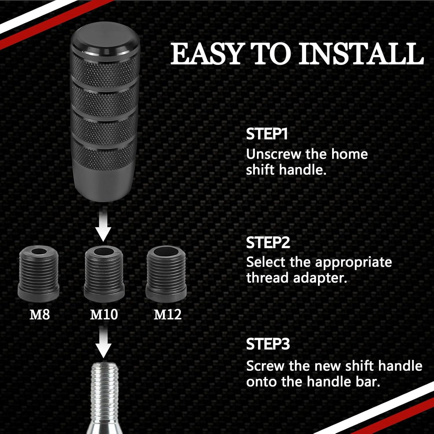 Perilla de Cambio de Auto Ongfuwu Aluminio Negro Universal