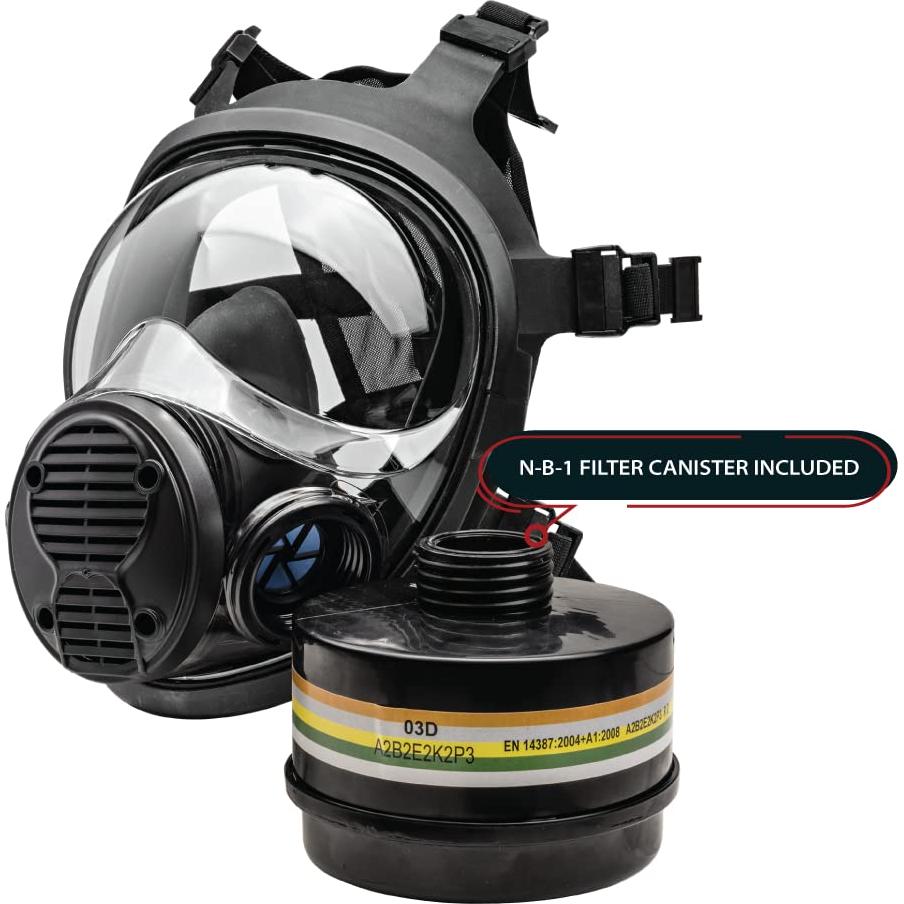 Respirador Táctico Parcil NB-100 Cara Completa Negro