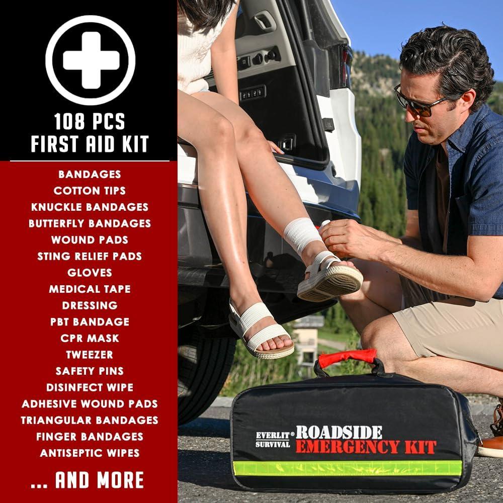 Kit de Emergencia para Auto Everlit 108 Piezas con Inflador