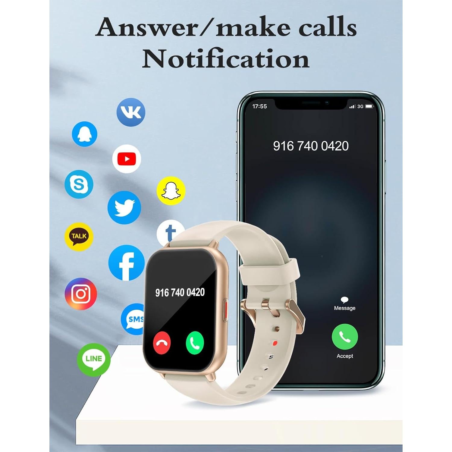 Reloj Inteligente RUIMEN H1 1.85'' Fitness Llamadas