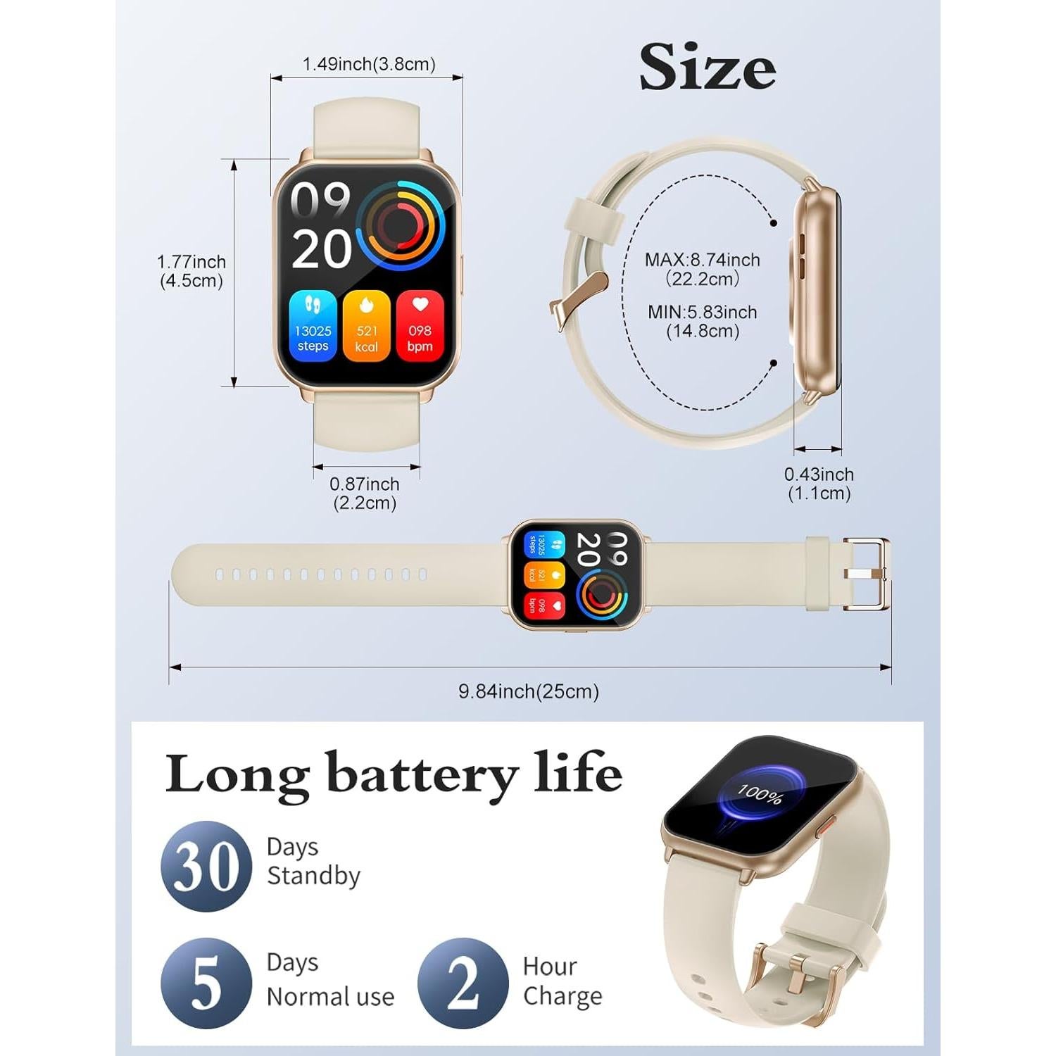 Reloj Inteligente RUIMEN H1 1.85'' Fitness Llamadas