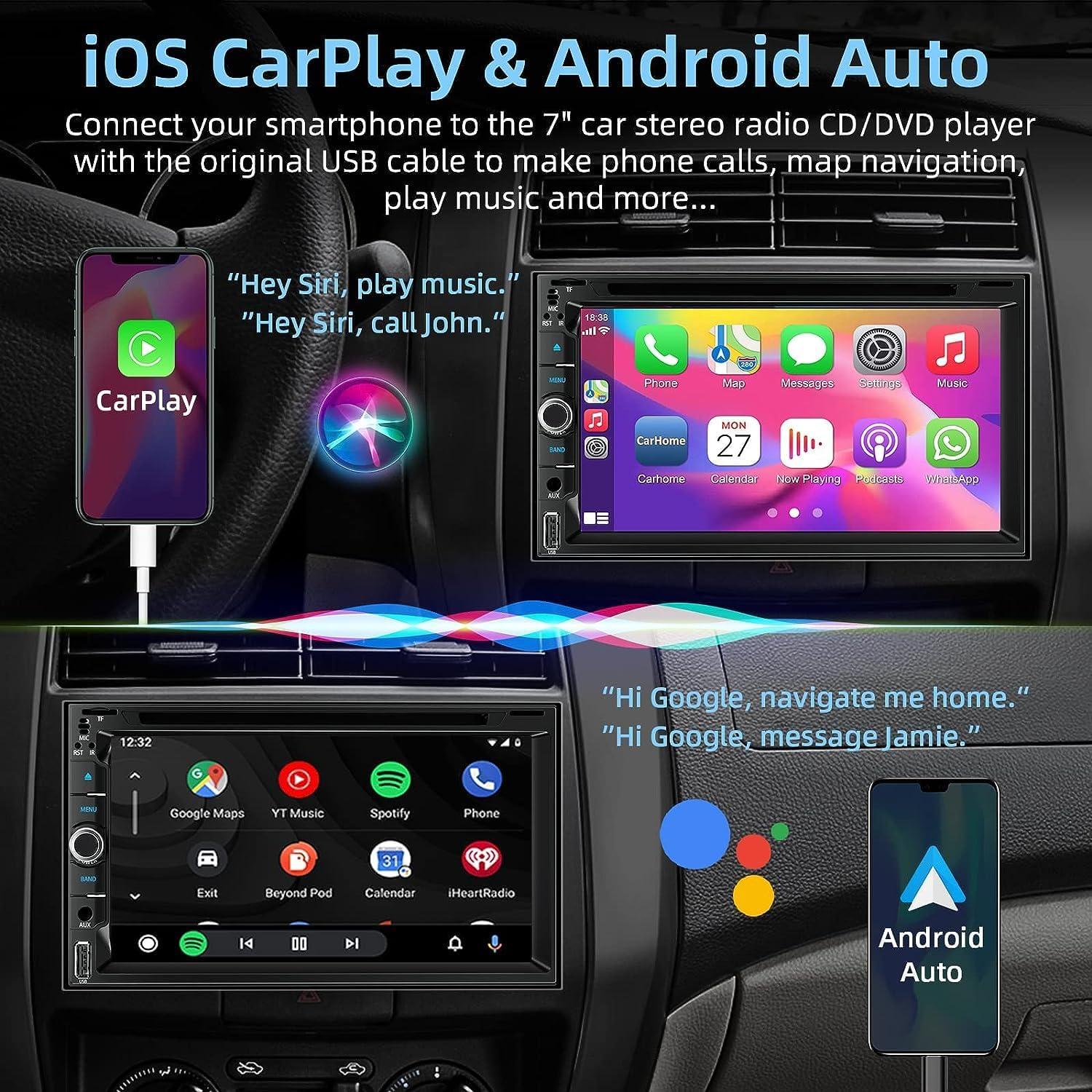 Estéreo Doble Din Adapter-Universe 7" con CarPlay y DVD