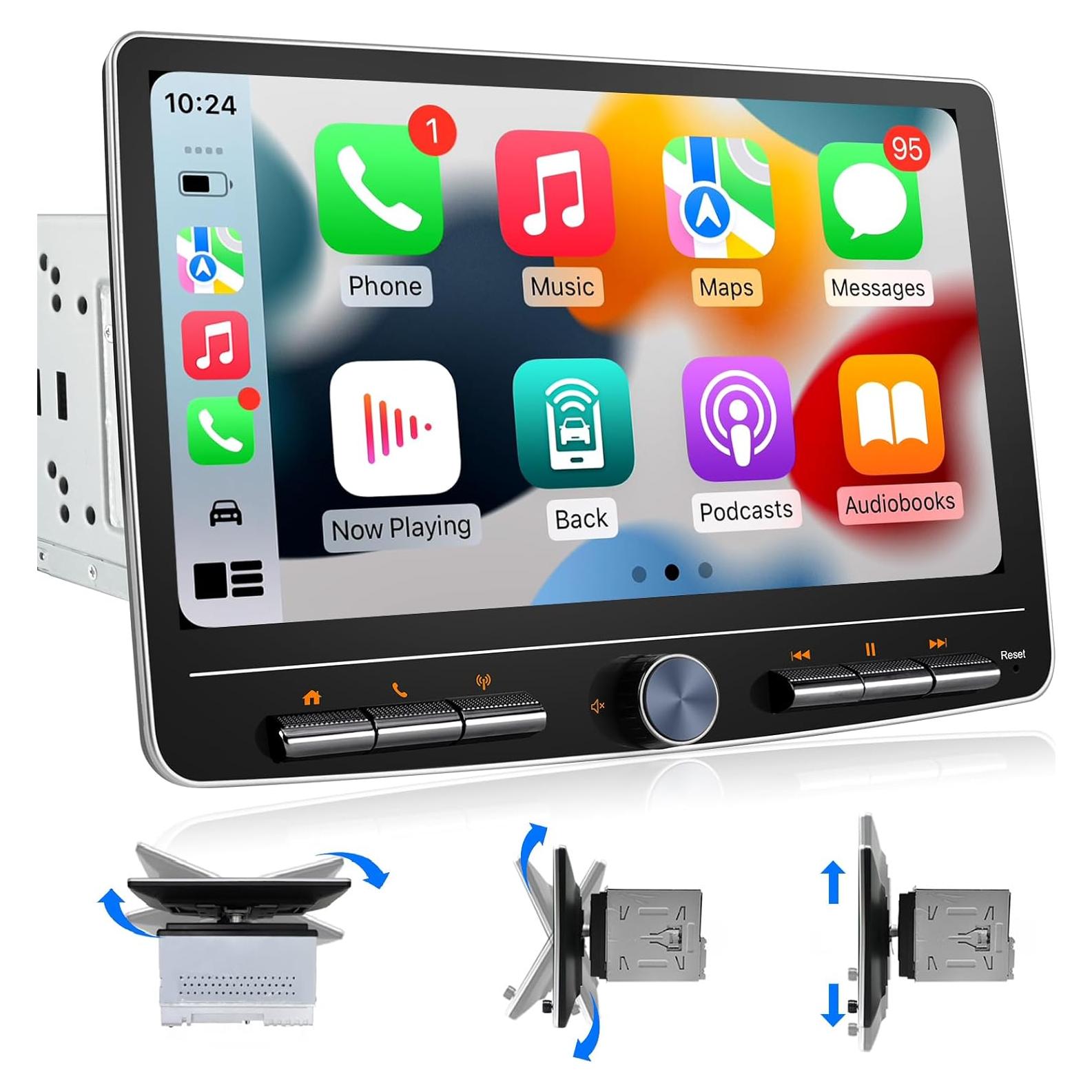 Estéreo Doble Din IYING 10.1" Android 12 CarPlay y Bluetooth