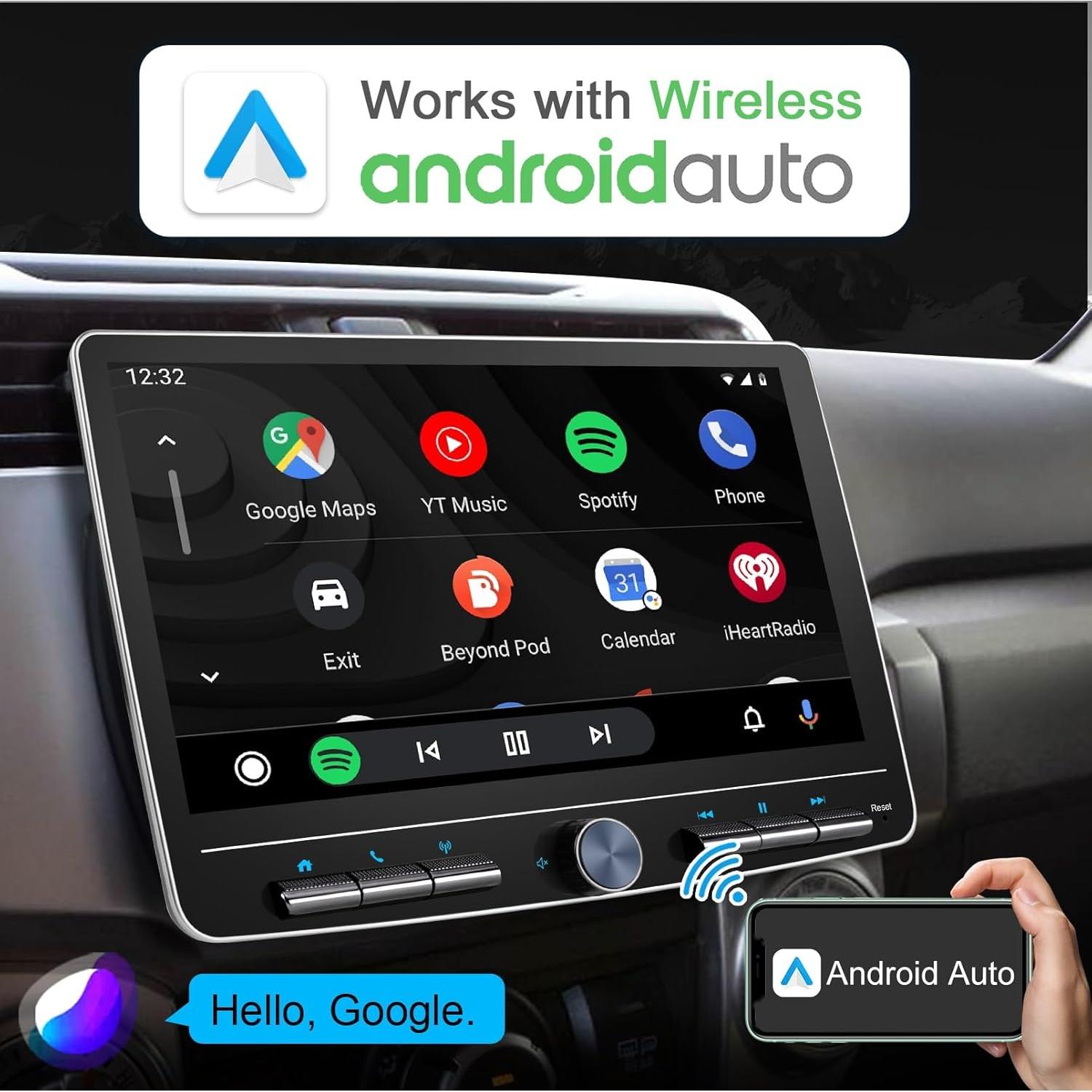 Estéreo Doble Din IYING 10.1" Android 12 CarPlay y Bluetooth