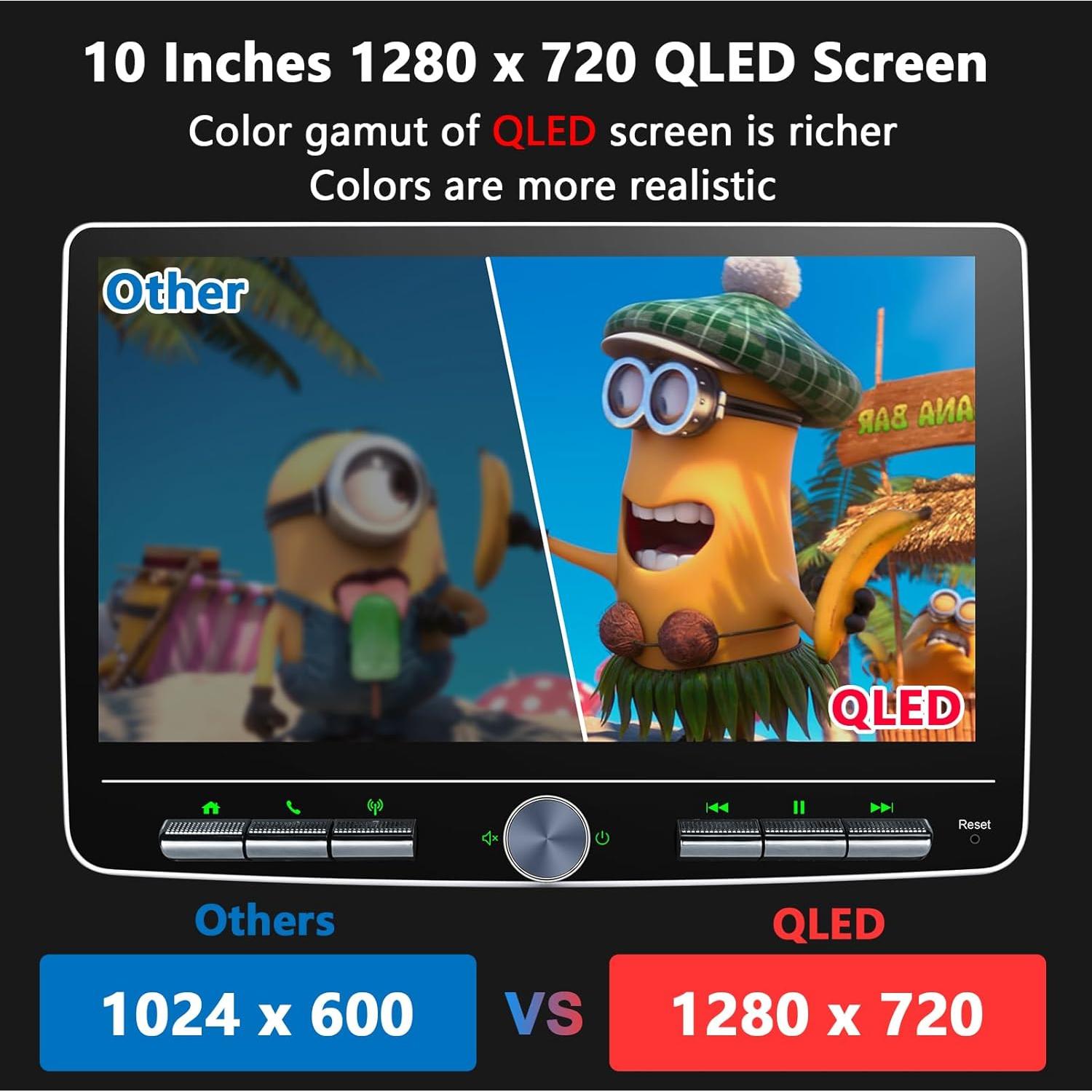 Estéreo Doble Din IYING 10.1" Android 12 CarPlay y Bluetooth