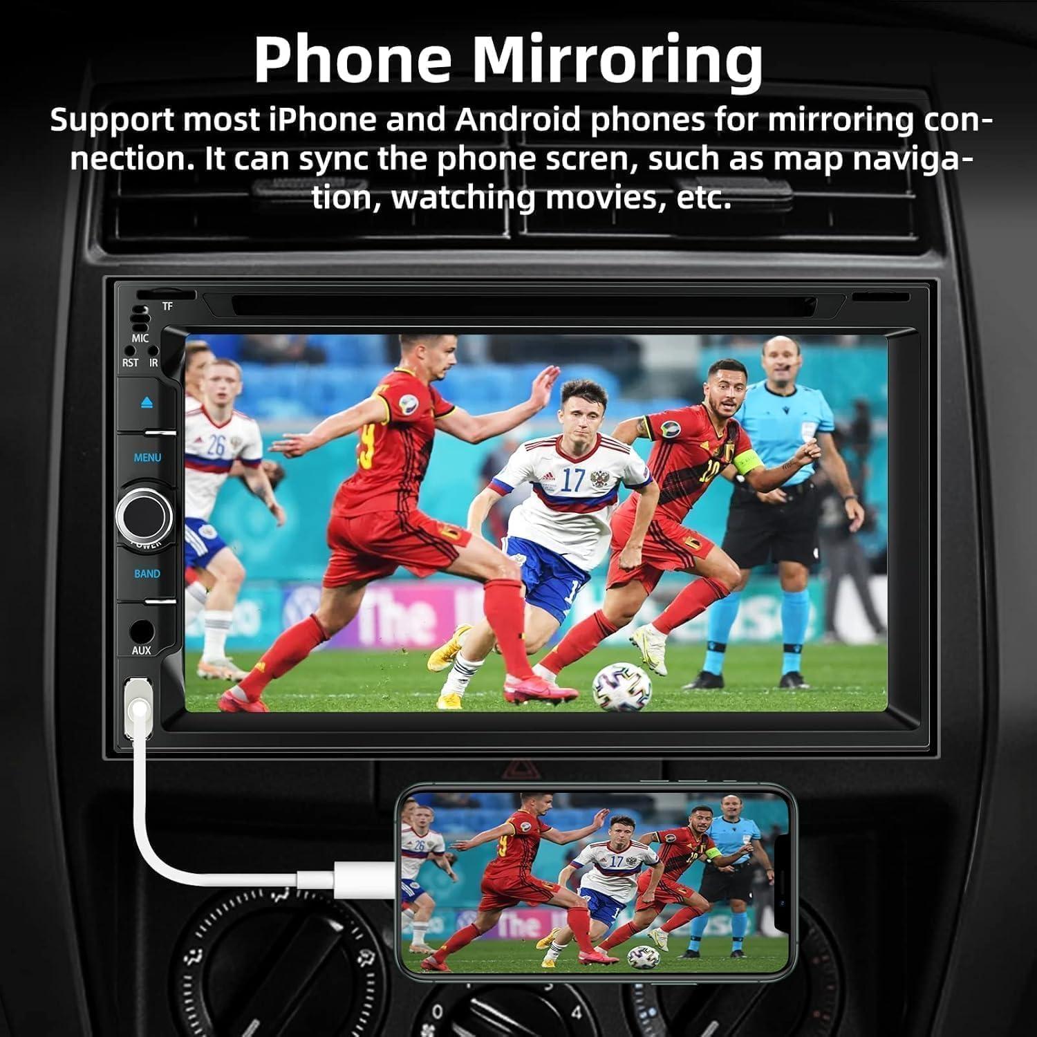 Estéreo de coche Inexaccessories Doble Din 7" Bluetooth CarPlay