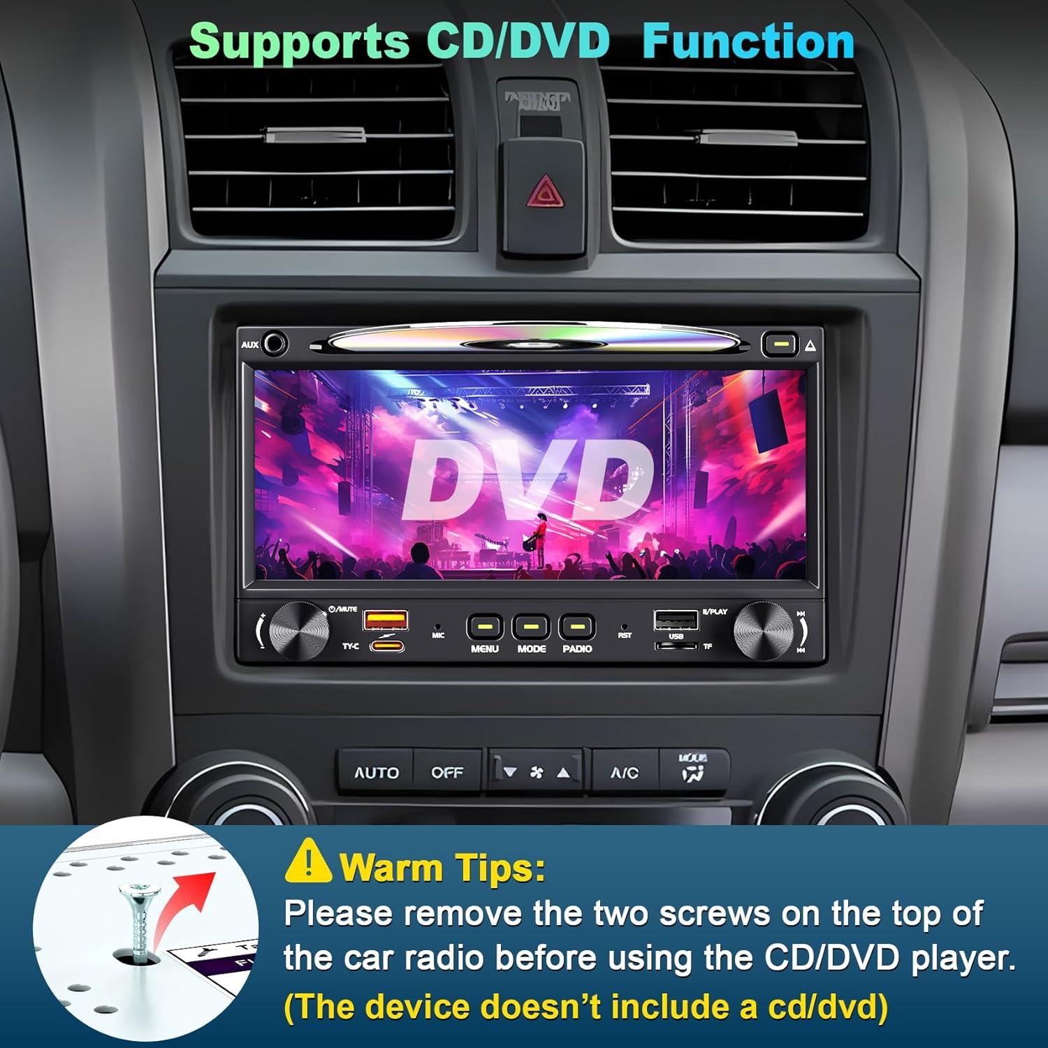 Radio de Coche Doble Din Inexaccessories 7" CarPlay Bluetooth