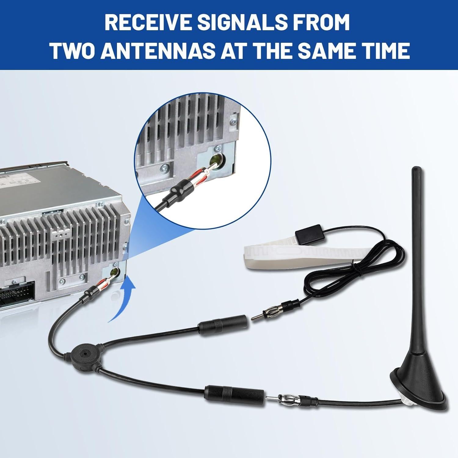 Divisor de Antena de Coche Anina Macho DIN a 2 Hembras AM FM