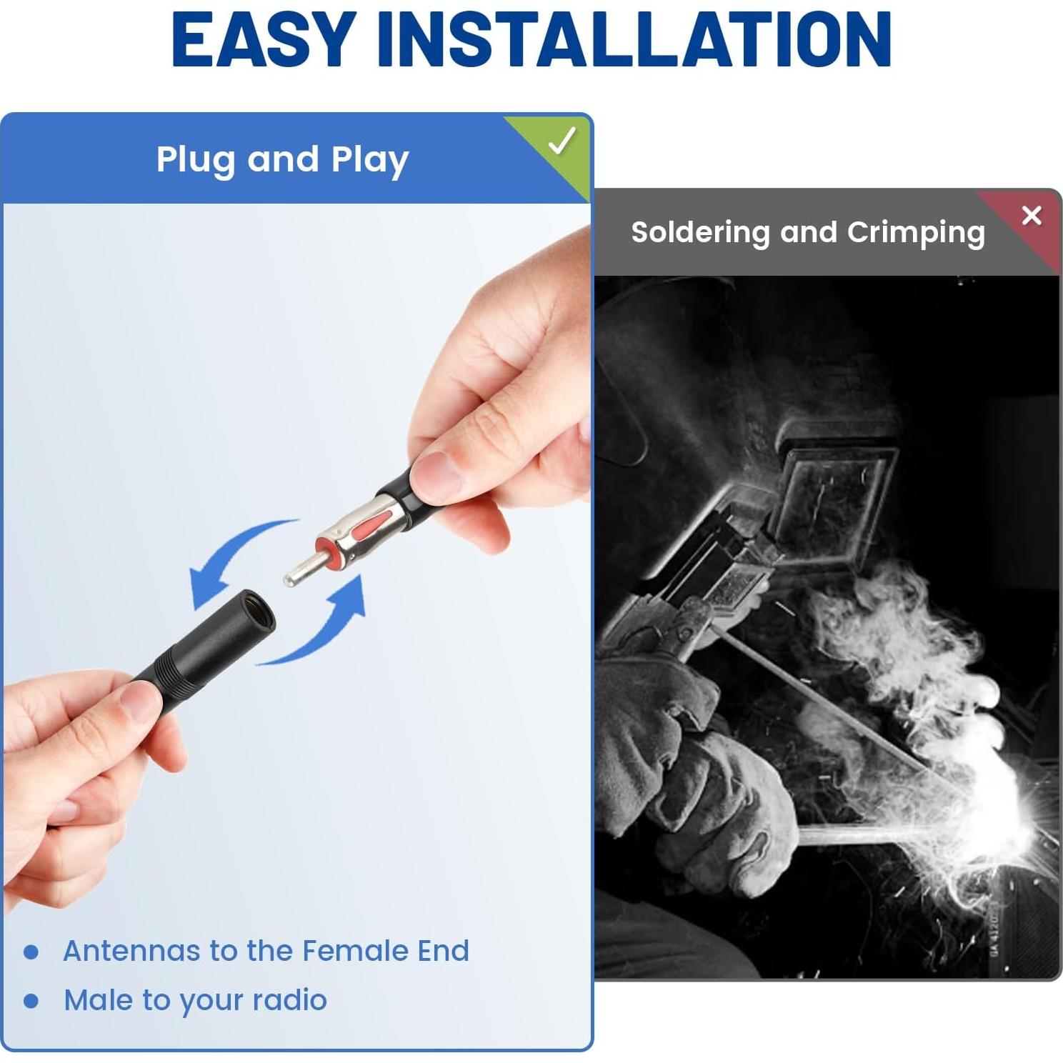 Divisor de Antena de Coche Anina Macho DIN a 2 Hembras AM FM