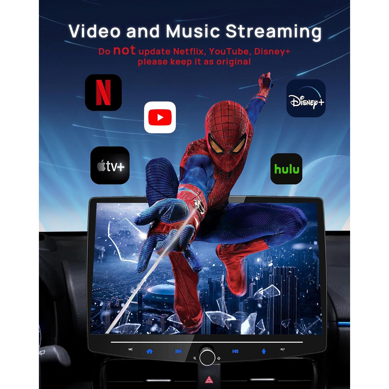 Estéreo de coche Doble DIN 10" Drnviync con Apple CarPlay y Android Auto