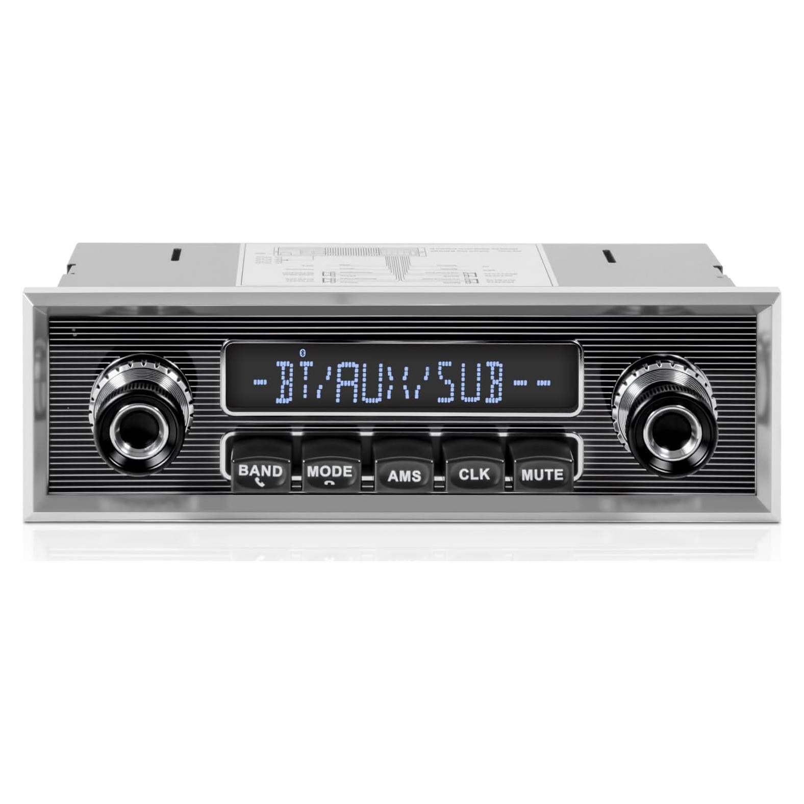 Radio Retro Vintage VOXXBASS 1 Din Bluetooth AM FM USB AUX