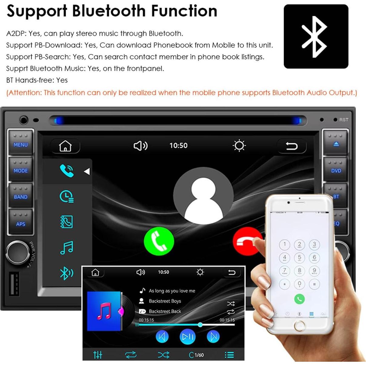 Reproductor Multimedia 2 Din PolarLander K-CS02 Bluetooth 6.5"
