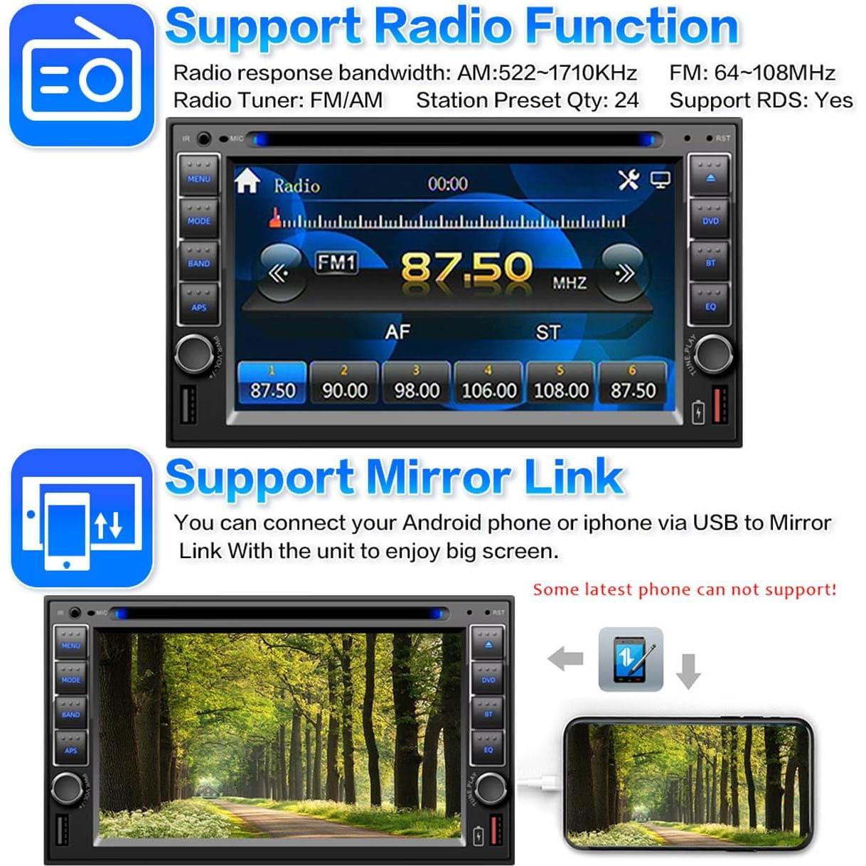 Reproductor Multimedia 2 Din PolarLander K-CS02 Bluetooth 6.5"