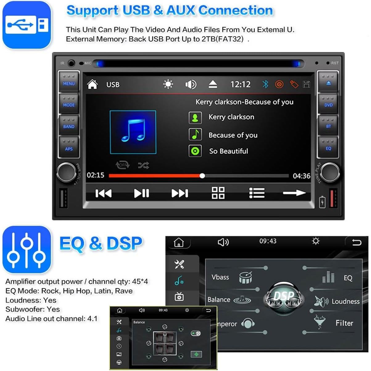 Reproductor Multimedia 2 Din PolarLander K-CS02 Bluetooth 6.5"