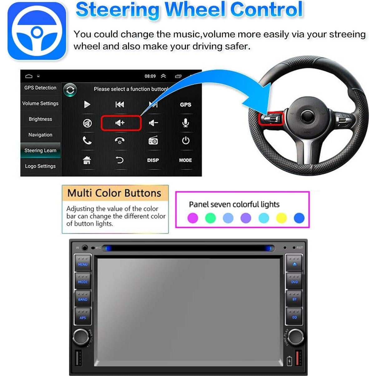 Reproductor Multimedia 2 Din PolarLander K-CS02 Bluetooth 6.5"