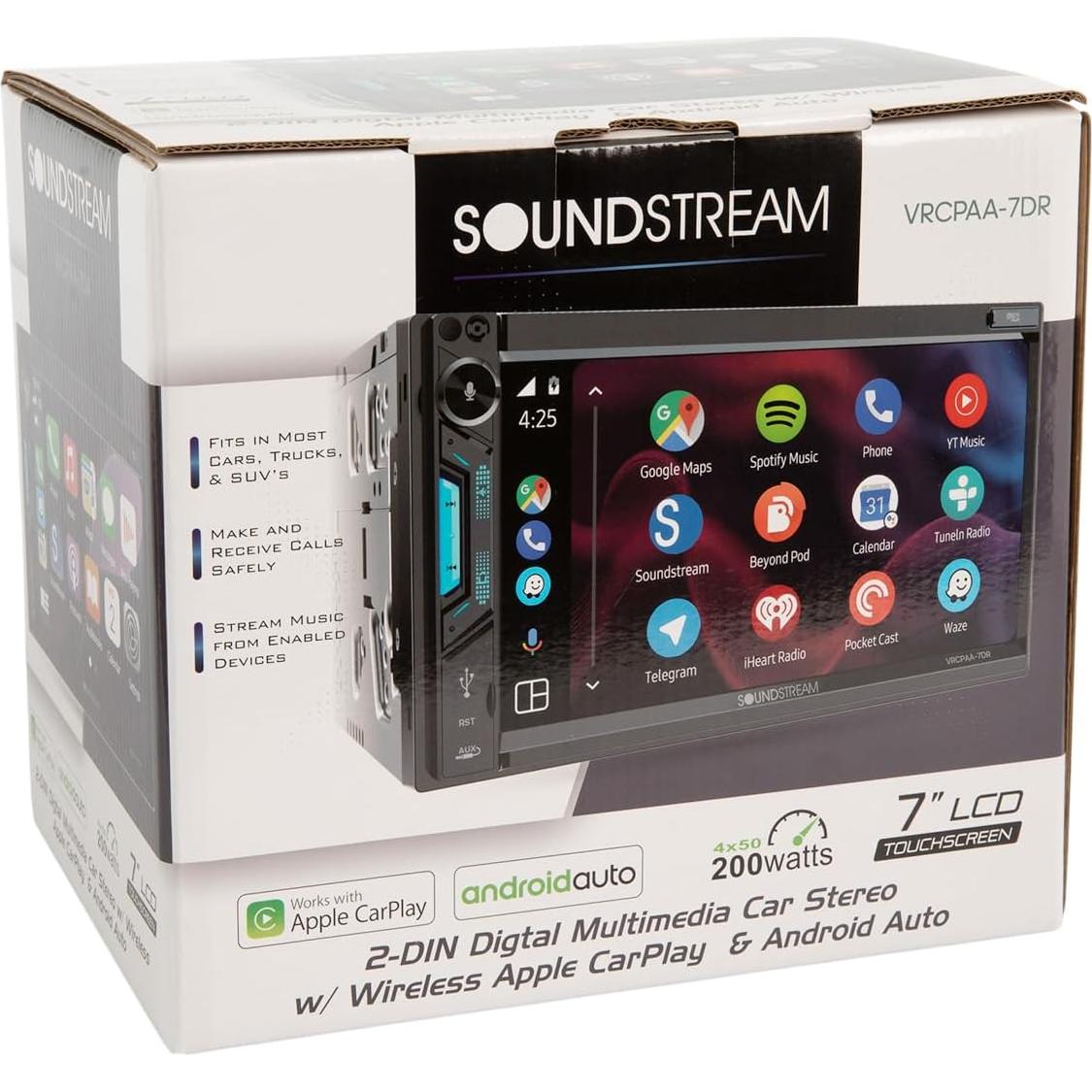 Estéreo de Coche Soundstream VRCPAA-7DR Doble DIN 7" Bluetooth