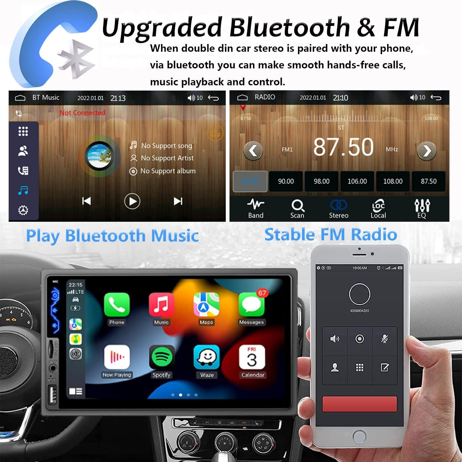 Estéreo de Coche Double Din Naifay 7" Bluetooth CarPlay Android Auto
