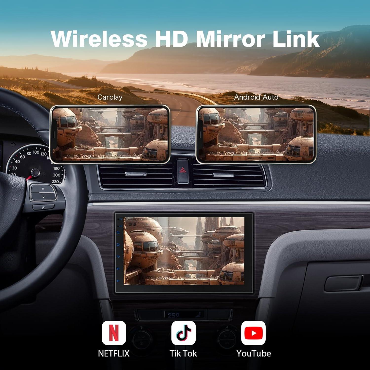 Pantalla Doble Din Inalámbrica CarPlay Haudio 7" HD 2+32G