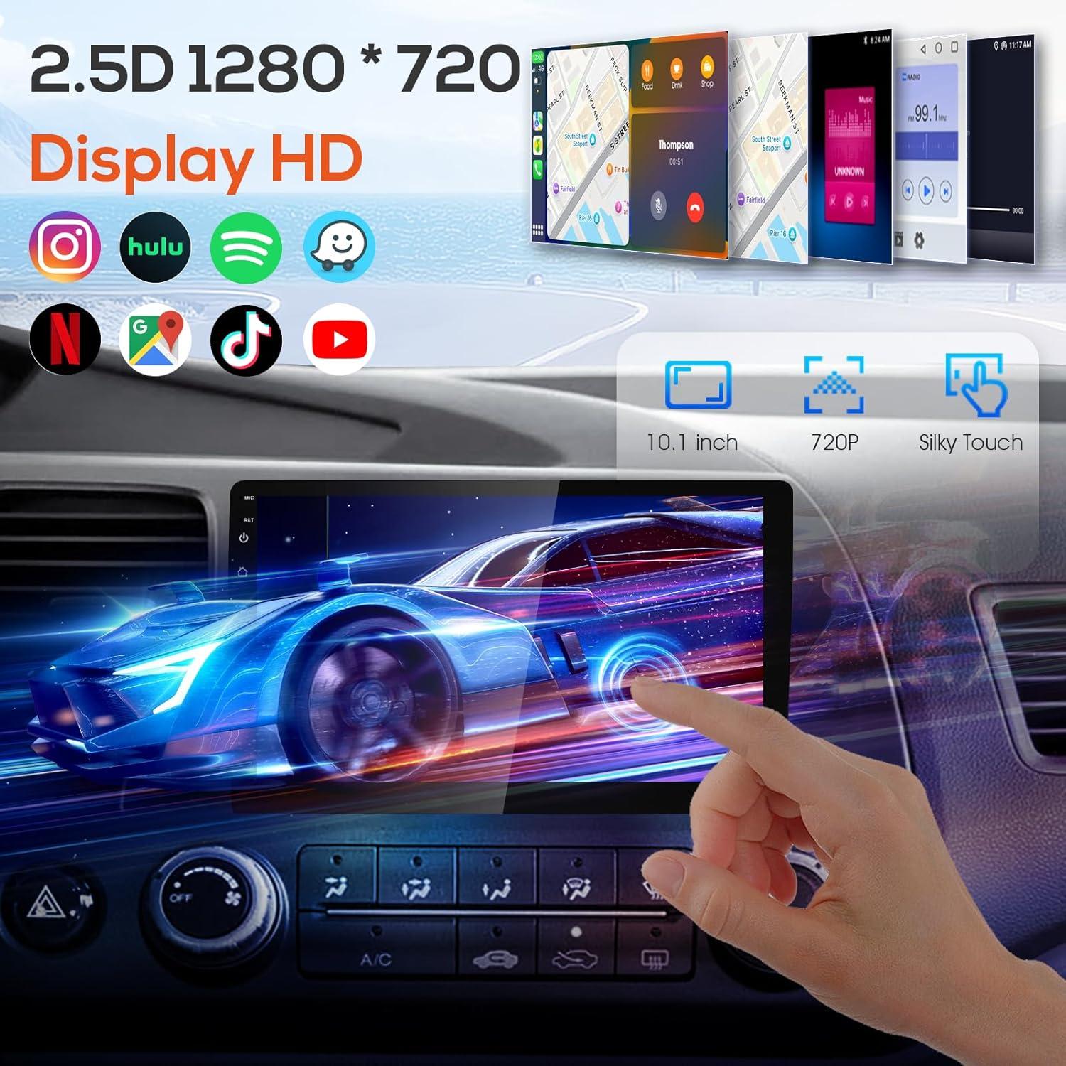 Estéreo de Coche Doble Din Haudio 10.1" Bluetooth GPS 2+64GB