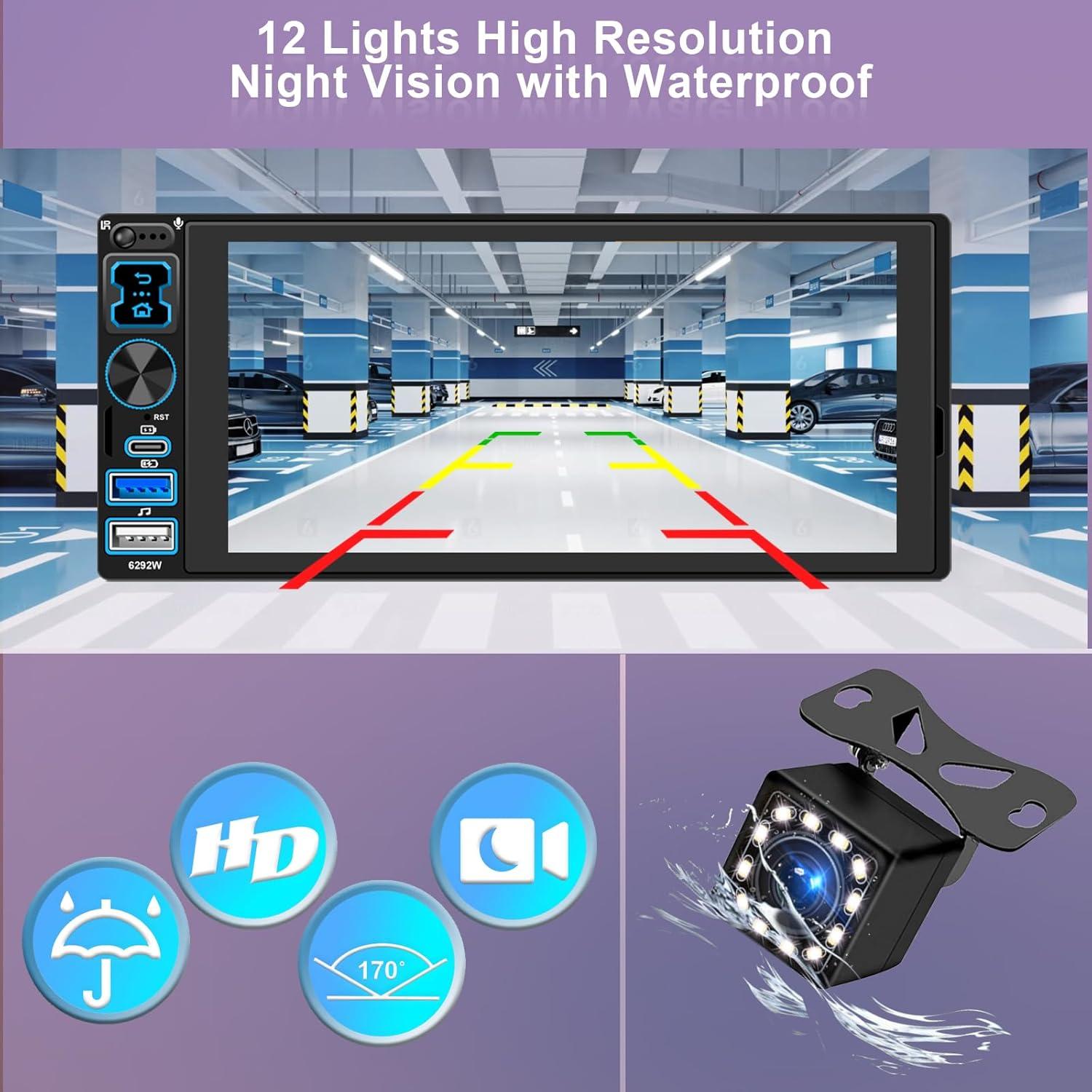 Estéreo de Coche Oeretzrac 1 DIN con Apple CarPlay y Android Auto