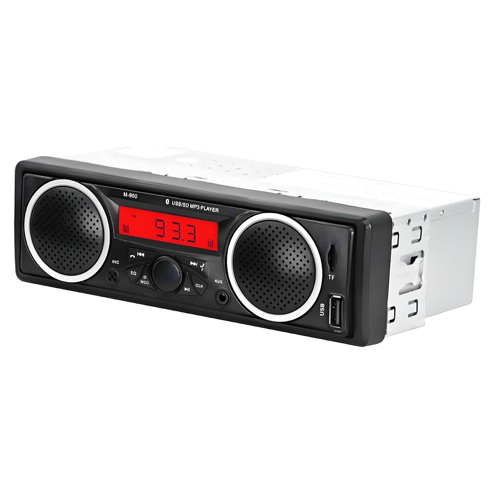 Estéreo de Coche Bluetooth VEQENMOT MT1000 12V-24V con 2 Altavoces