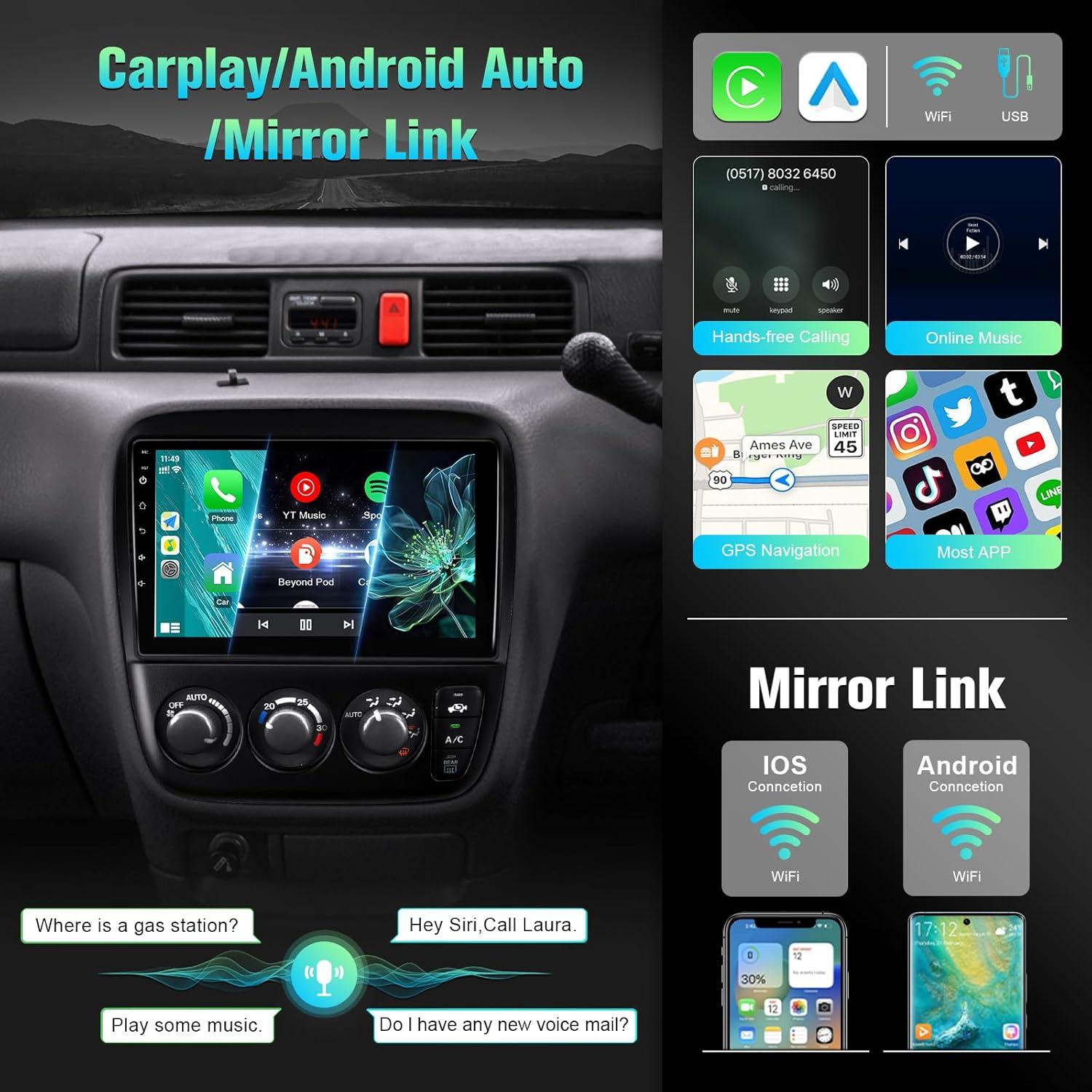 Estéreo de coche Android 9" Kutaitai para Honda CRV 1997-2001