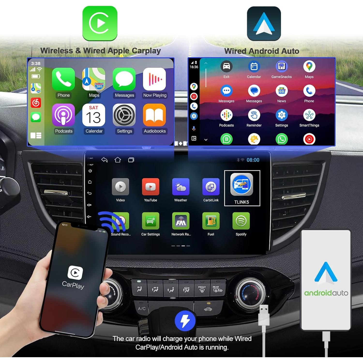 Estéreo de Coche AUMUME Android 13 10.1" para Honda CR-V 2012-2016