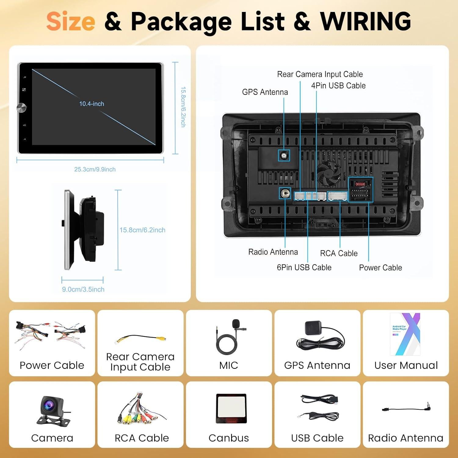 Radio de Coche 10.4" METEESER para VW Seat Golf Jetta con CarPlay