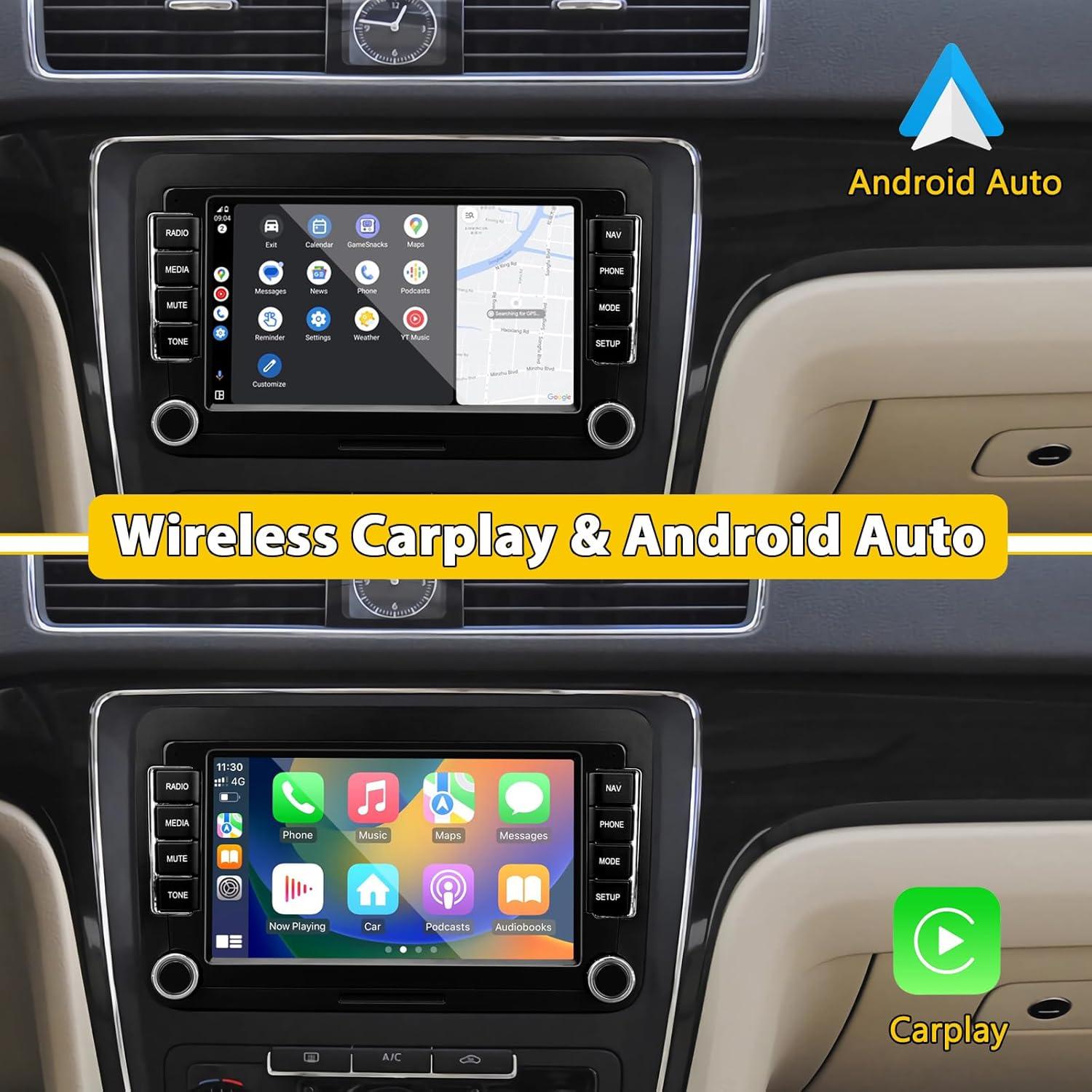 Estéreo de Coche UUTouIoI 7" Android 12 GPS CarPlay VW