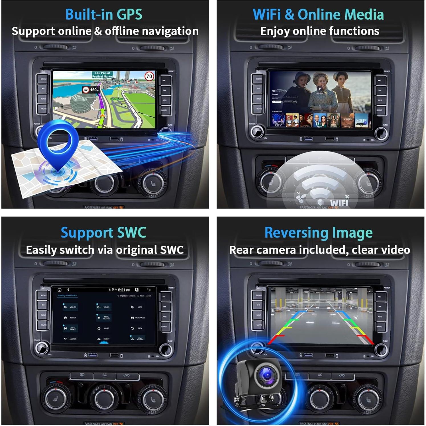 Estéreo de Coche Android 7" UNITOPSCI 2GB RAM 32GB VW