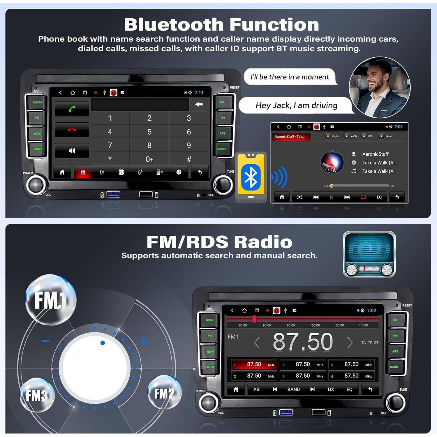 Estéreo de Coche Android 7" UNITOPSCI 2GB RAM 32GB VW