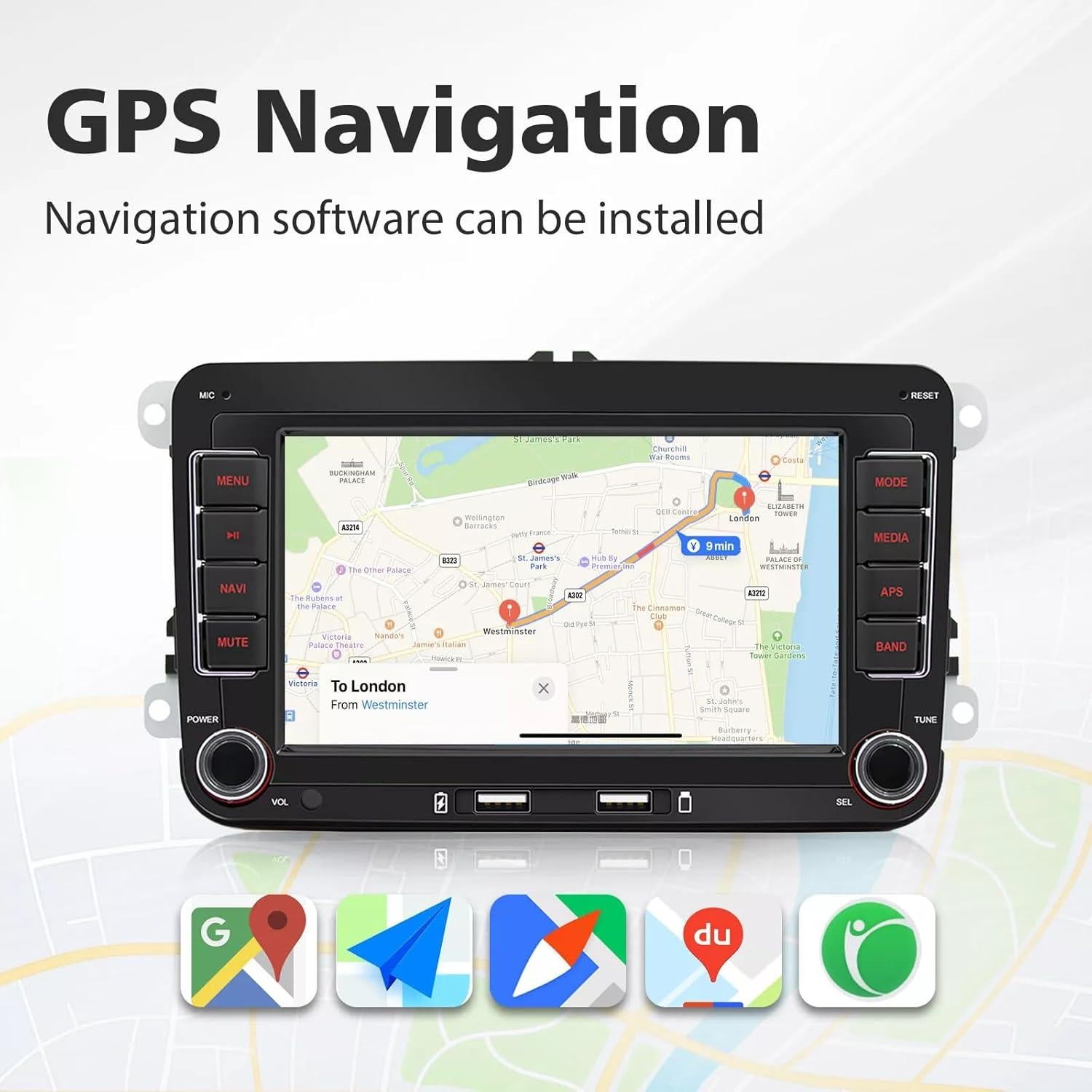 Estéreo Doble Din GOJOHO 7" Android 13 para VW con GPS y Bluetooth