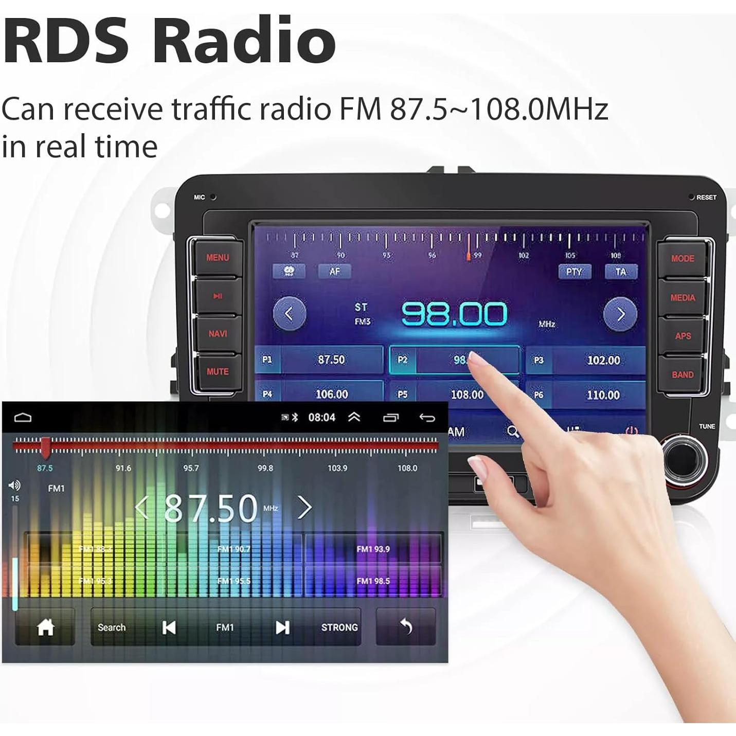 Estéreo Doble Din GOJOHO 7" Android 13 para VW con GPS y Bluetooth