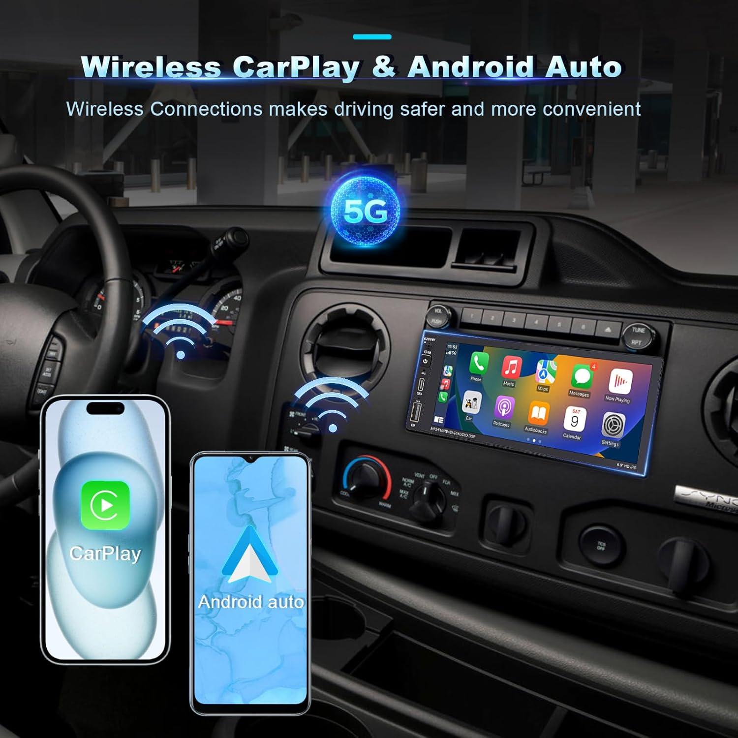 Estéreo de Coche DWMM Single Din 6.9" Bluetooth CarPlay